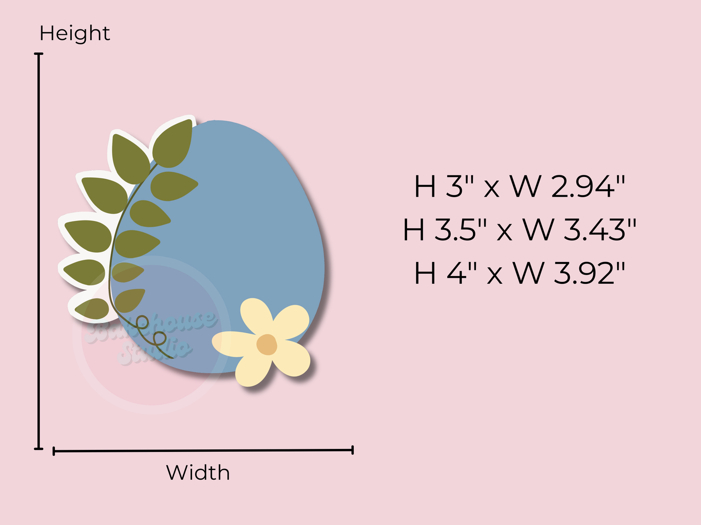 #1234 Greenery Easter Egg Cookie Cutter