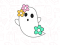 1045 Flower Ghost Cookie Cutter