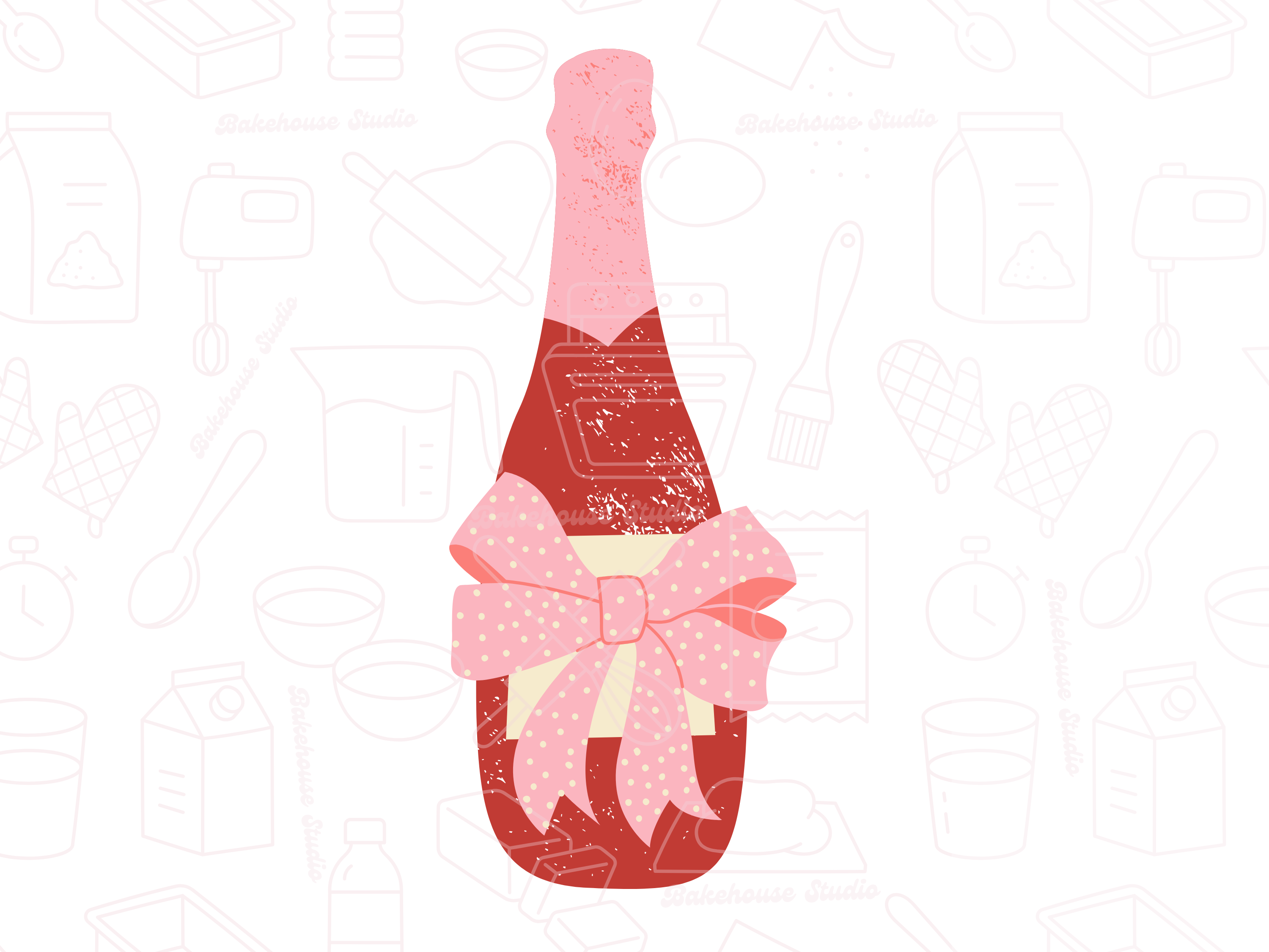 1061 Narrow Wine Bottle Bow Cookie Cutter