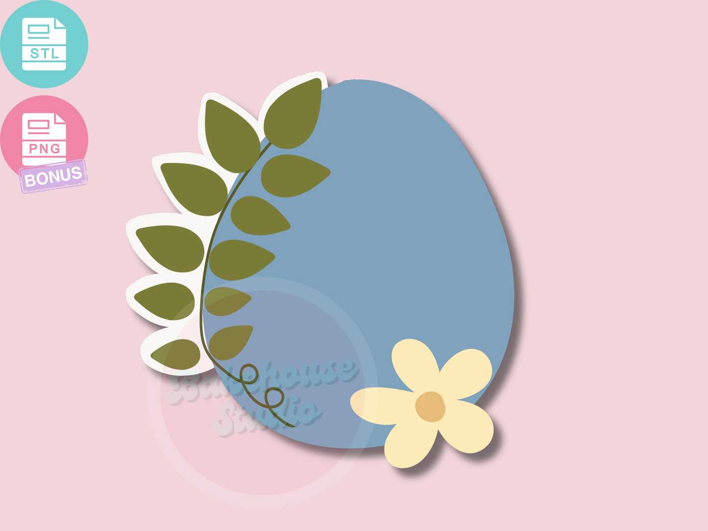 #1234 Greenery Easter Egg Cookie Cutter