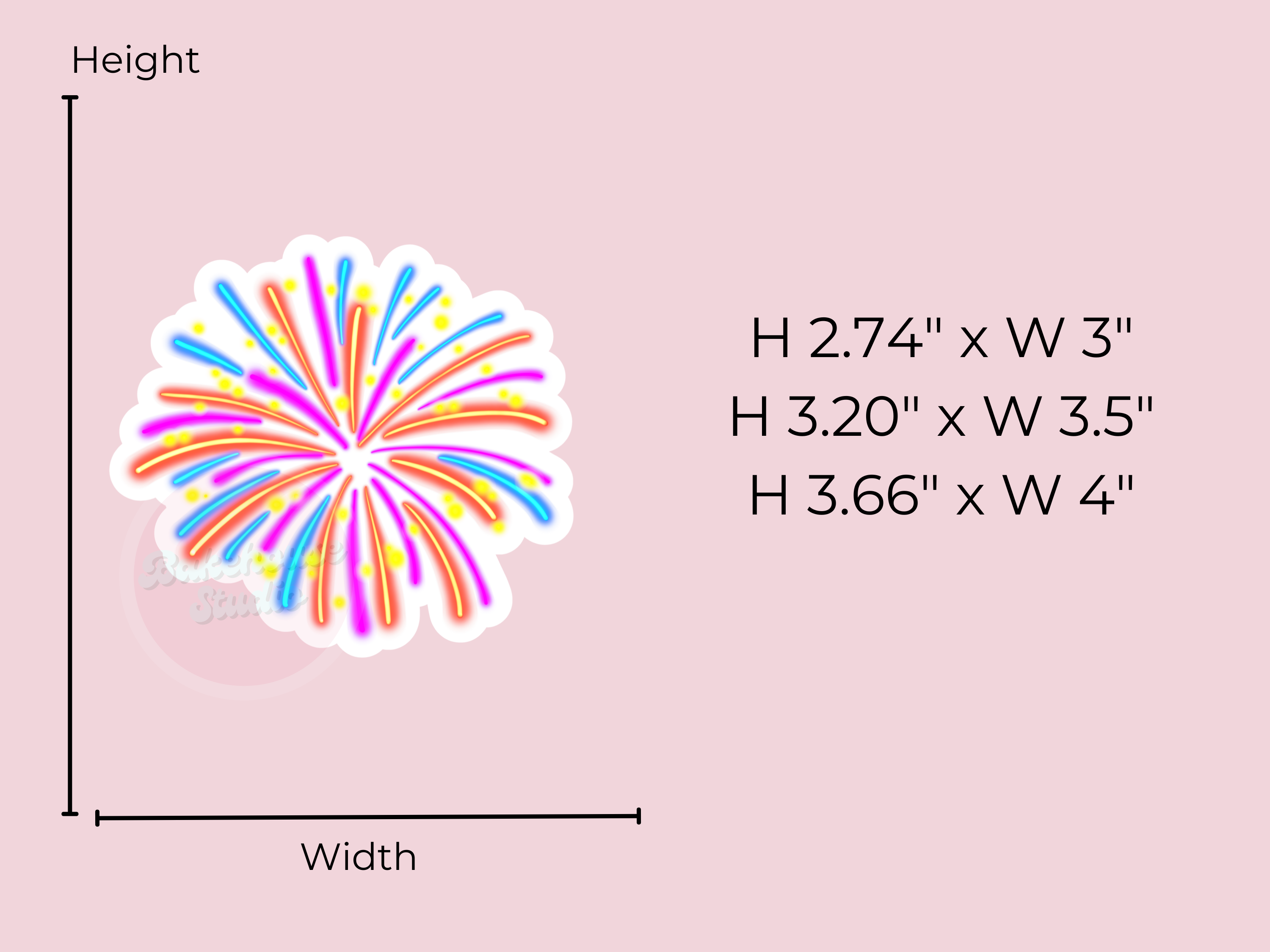 1163 Fireworks Round Cookie Cutter