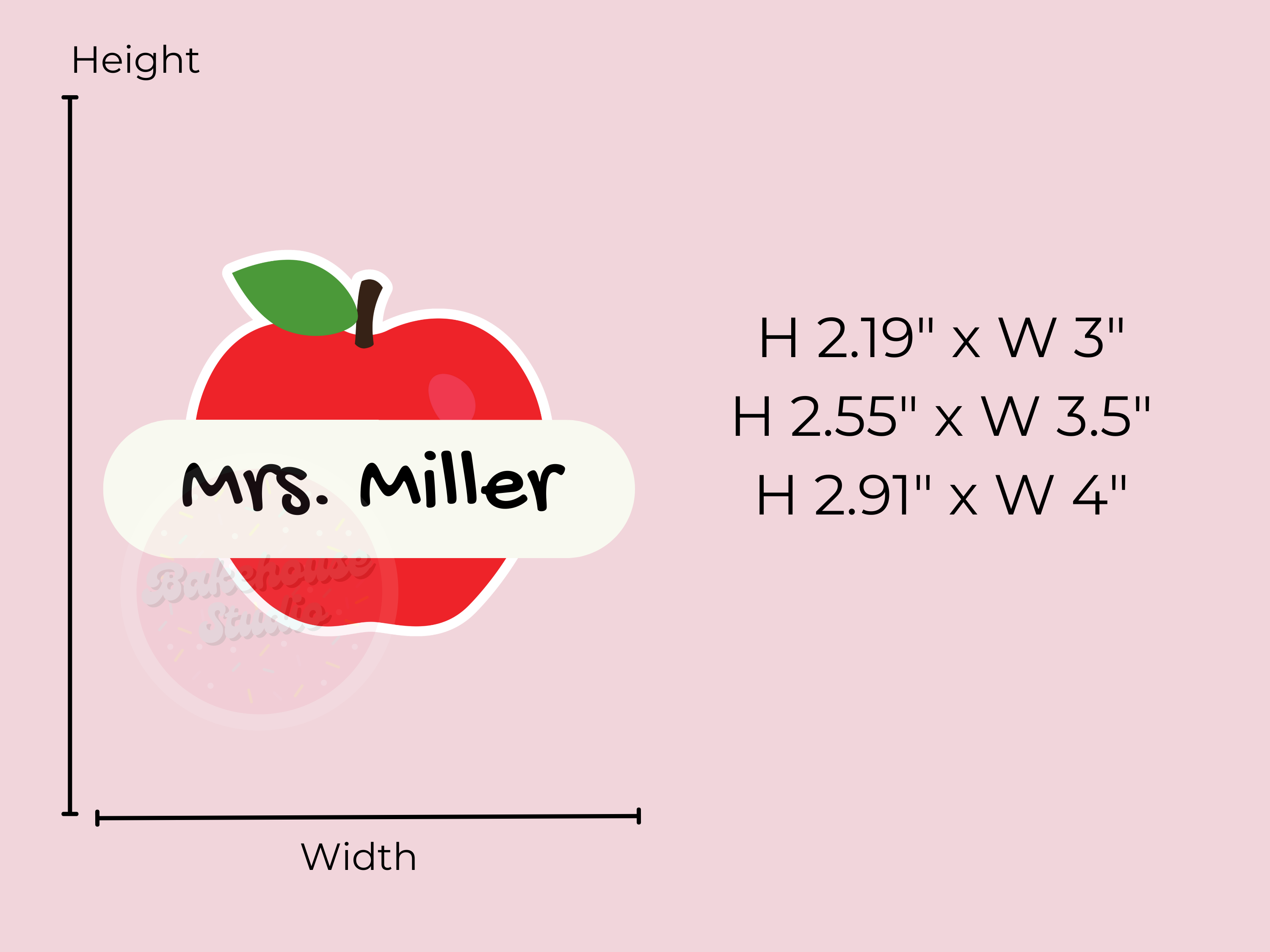 1128 Apple Name Cookie Cutter