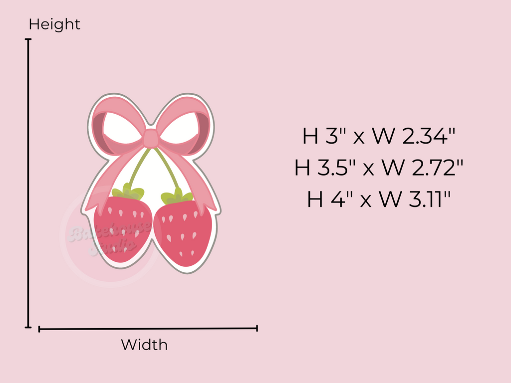1177 Bow Strawberries Cookie Cutter