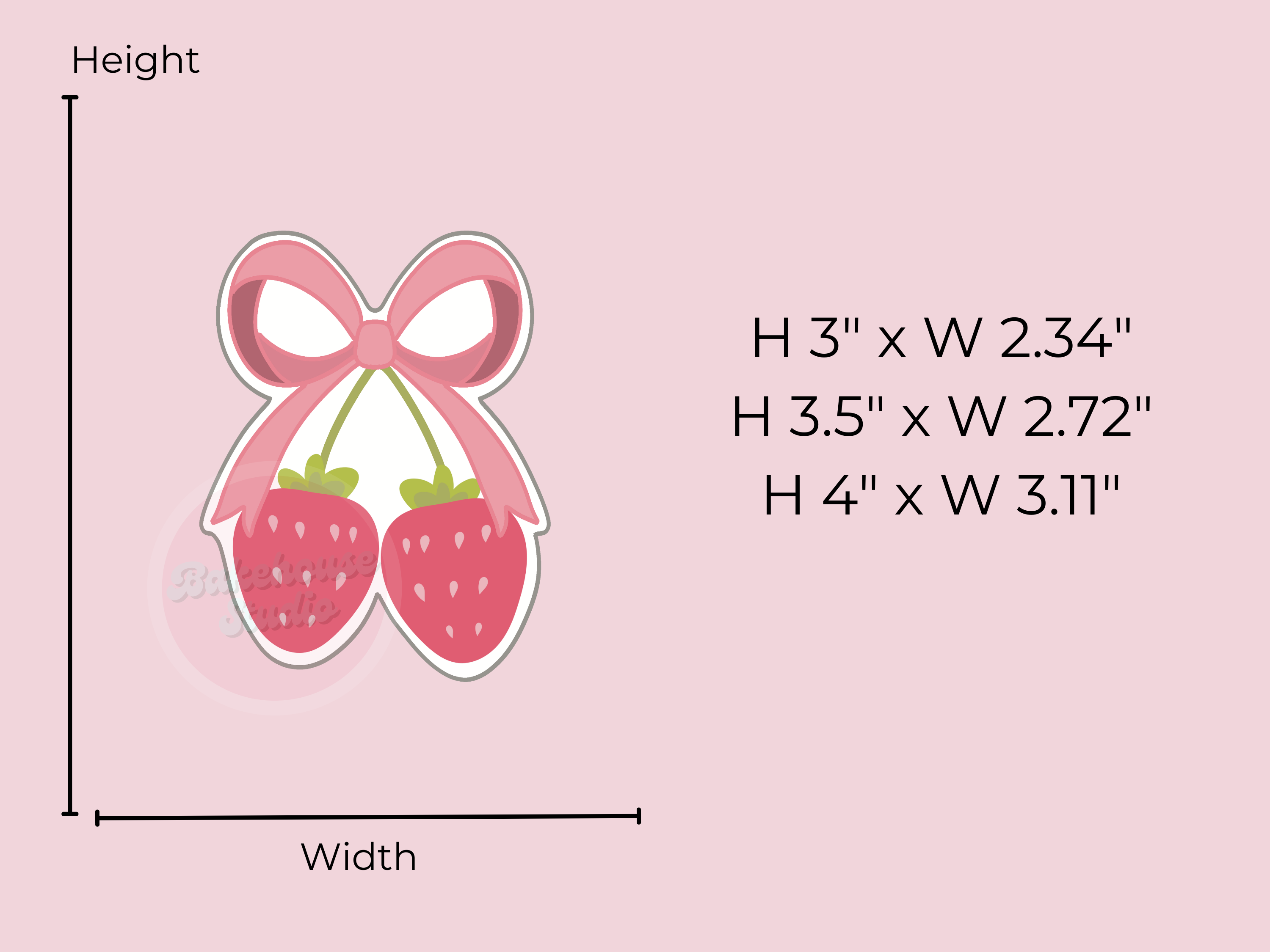 1177 Bow Strawberries Cookie Cutter