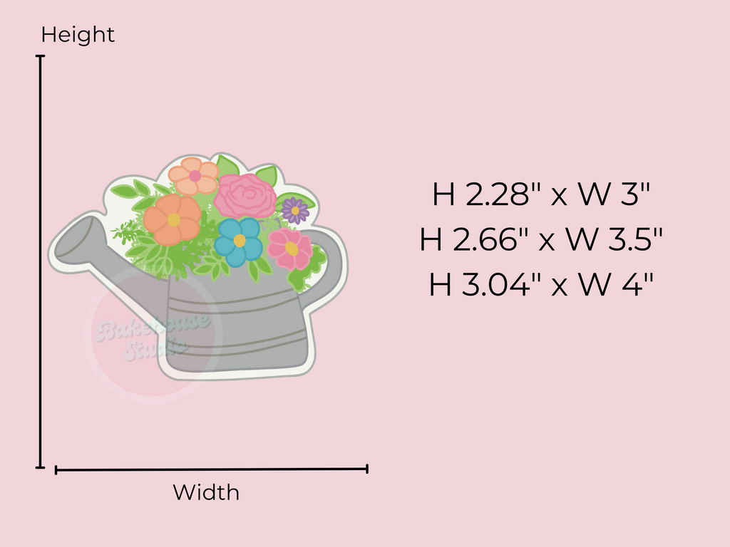 1175 Floral Water Can Cookie Cutter