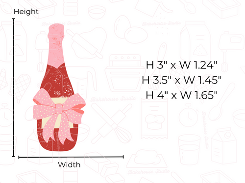 1061 Narrow Wine Bottle Bow Cookie Cutter