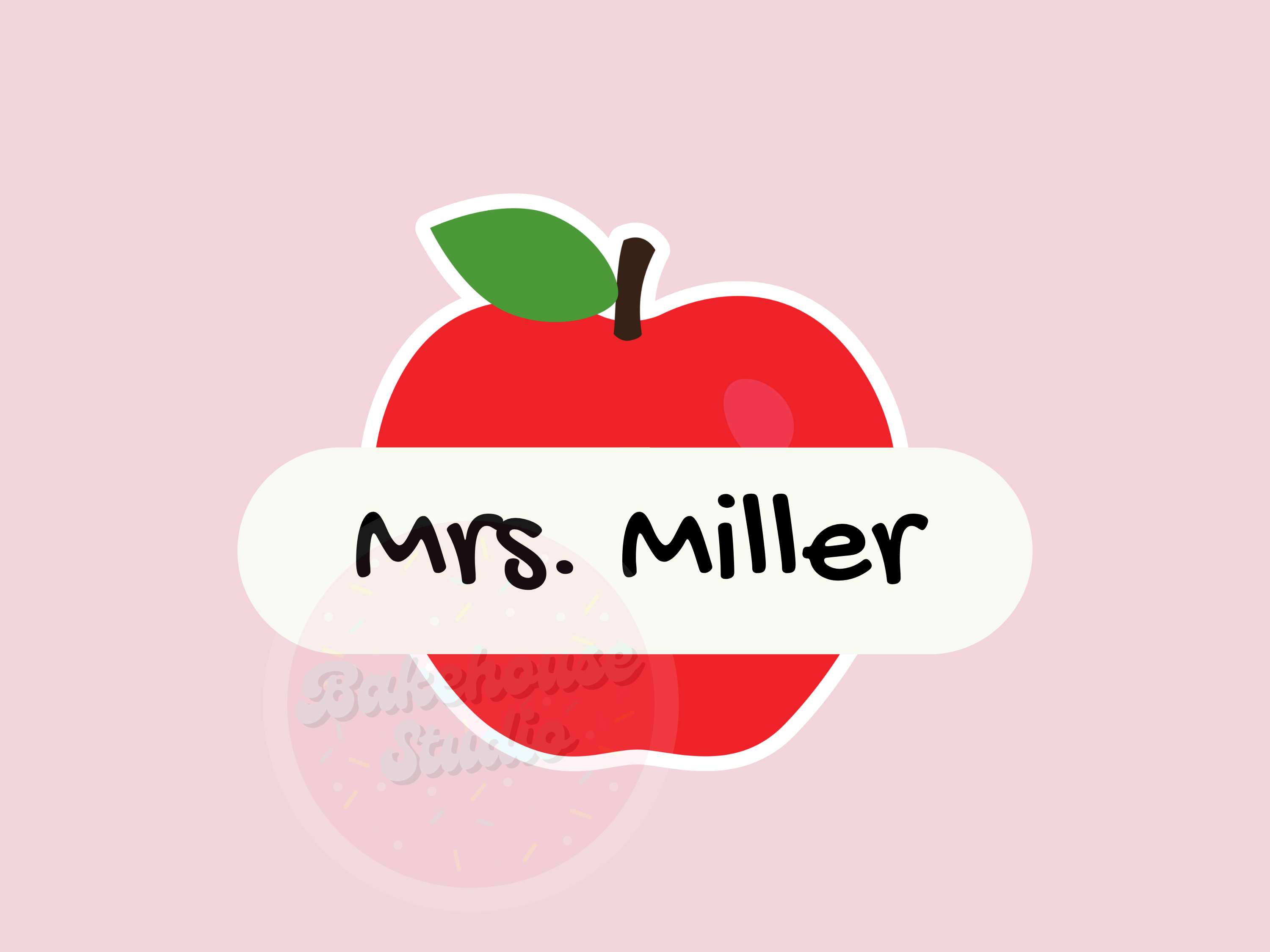 1128 Apple Name Cookie Cutter