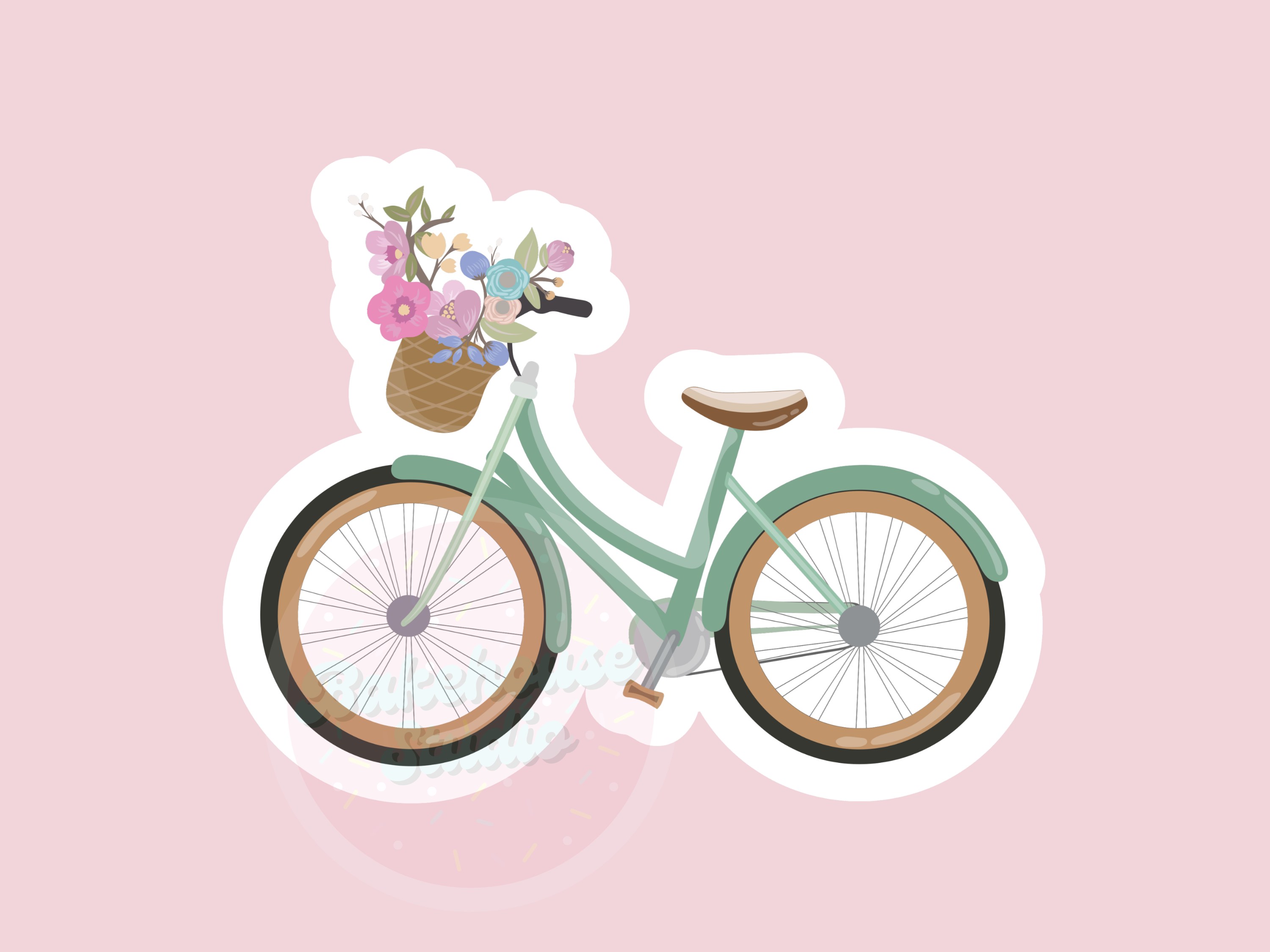 1118 Floral Bicycle Cookie Cutter