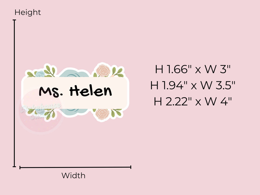 1124 Floral Name Card Cookie Cutter
