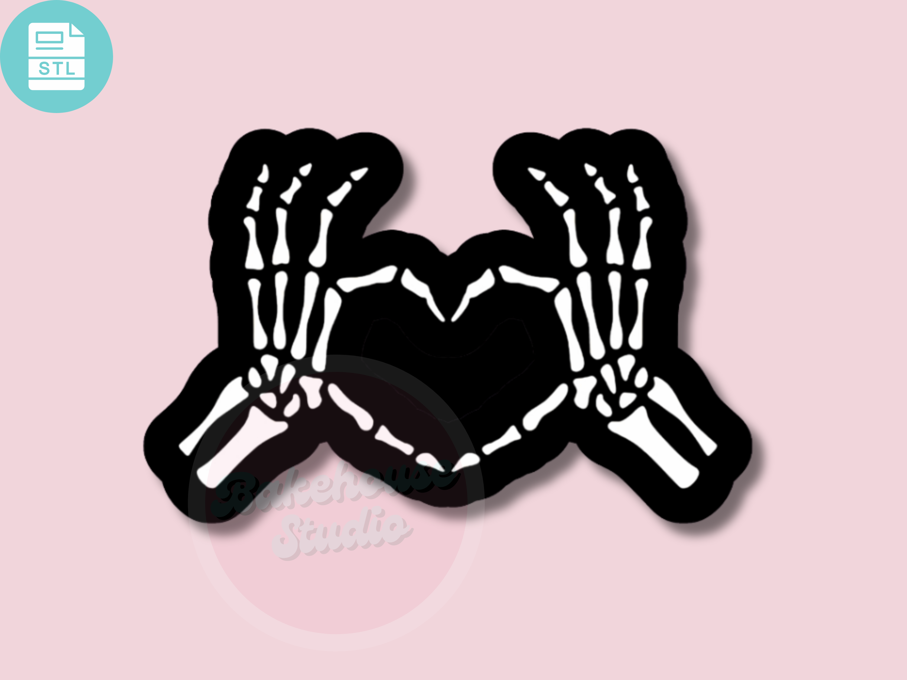 1237 skeleton heart hands Cookie Cutter