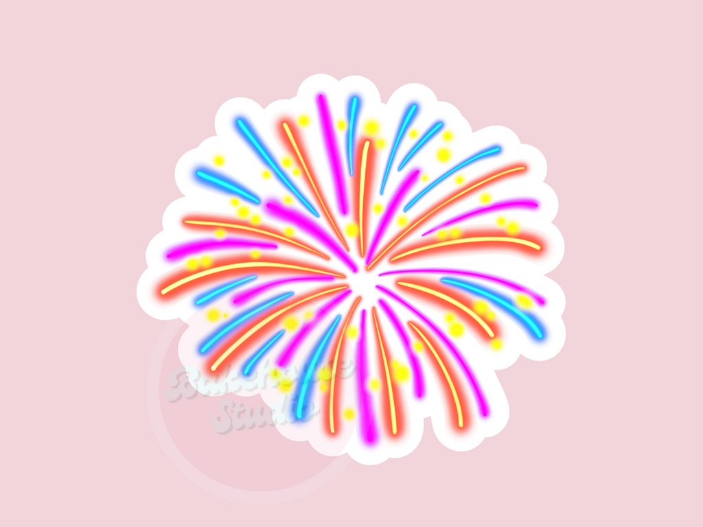 1163 Fireworks Round Cookie Cutter