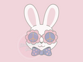 1095 Groovy Bunny Bow Cookie Cutter
