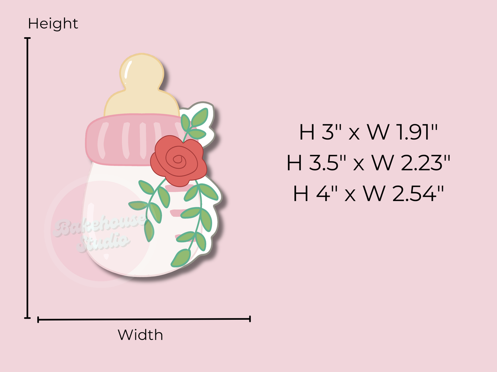 1241 Baby Bottle Floral Cookie Cutter