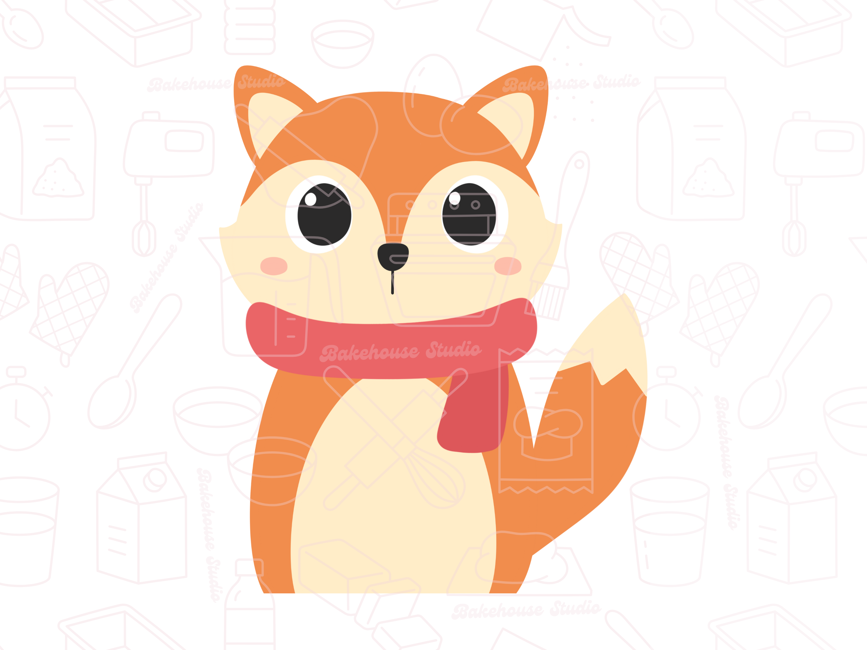 1071 Peg Fox Scarf Cookie Cutter