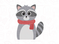 1070 Peg Raccoon Scarf Cookie Cutter