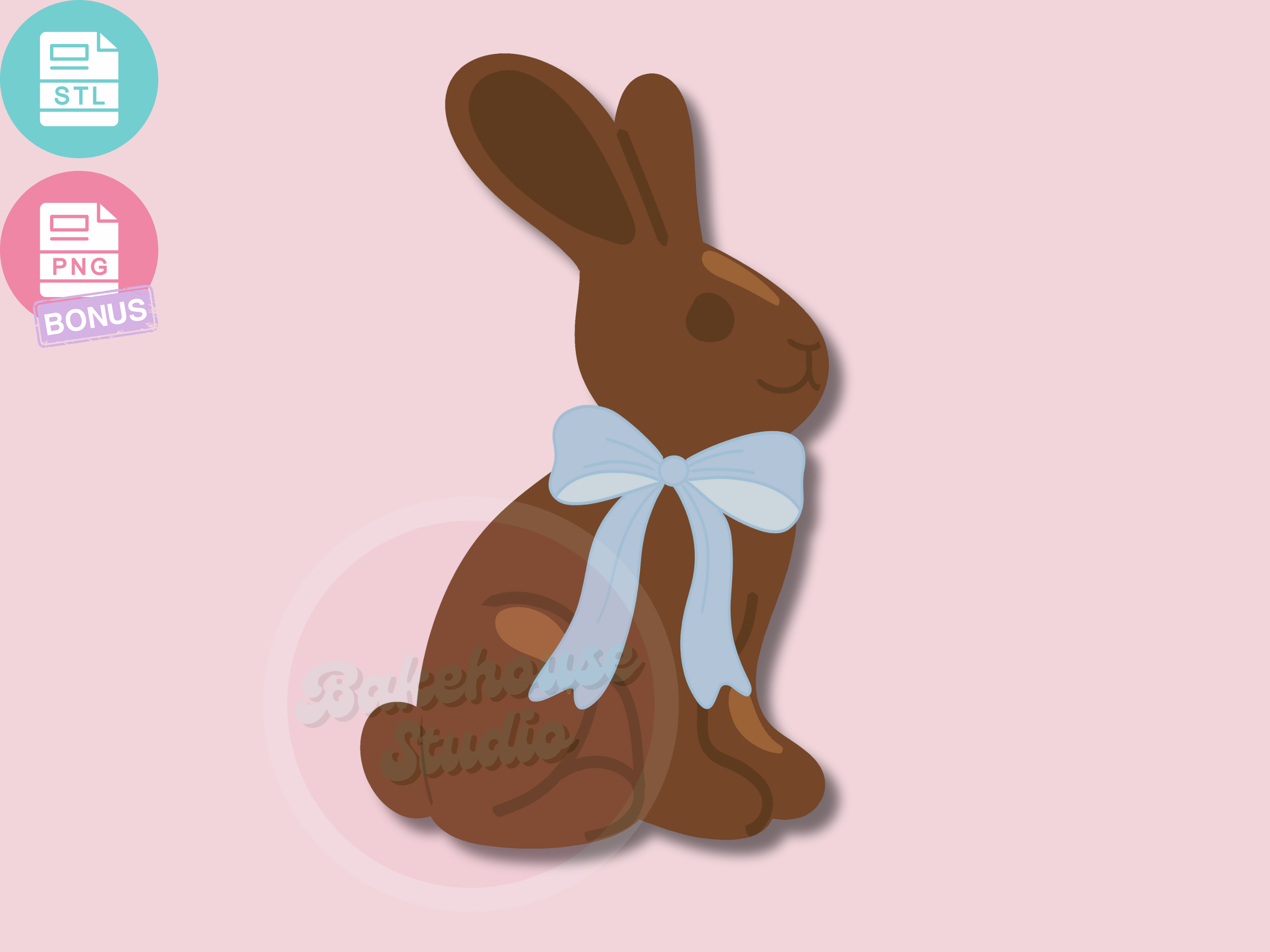 1219 Chocolate Bunny with Bow Cookie Cutter