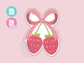 1177 Bow Strawberries Cookie Cutter