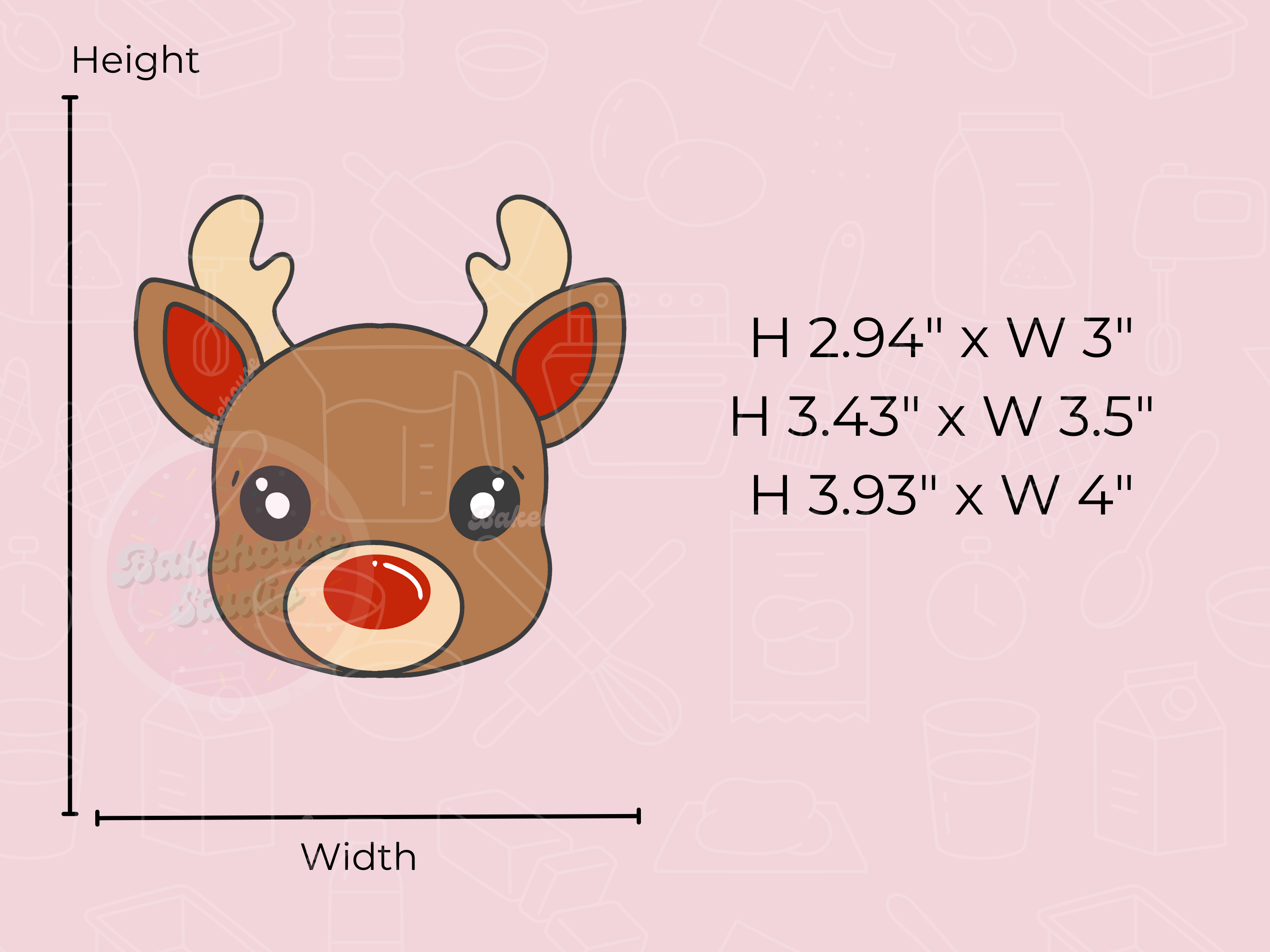 1076-3 Reindeer Head Cookie Cutter