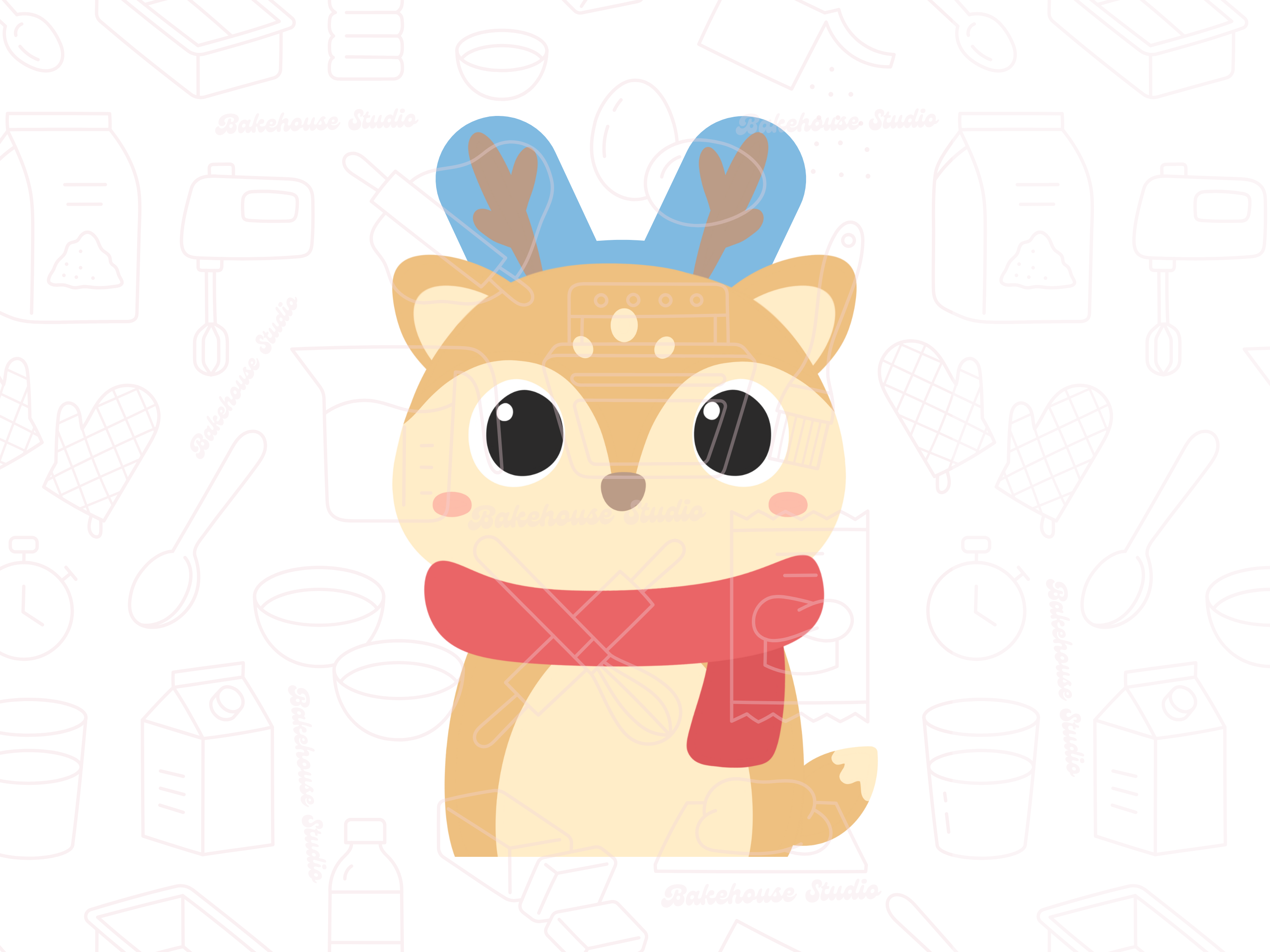 1072 Peg Deer Scarf Cookie Cutter