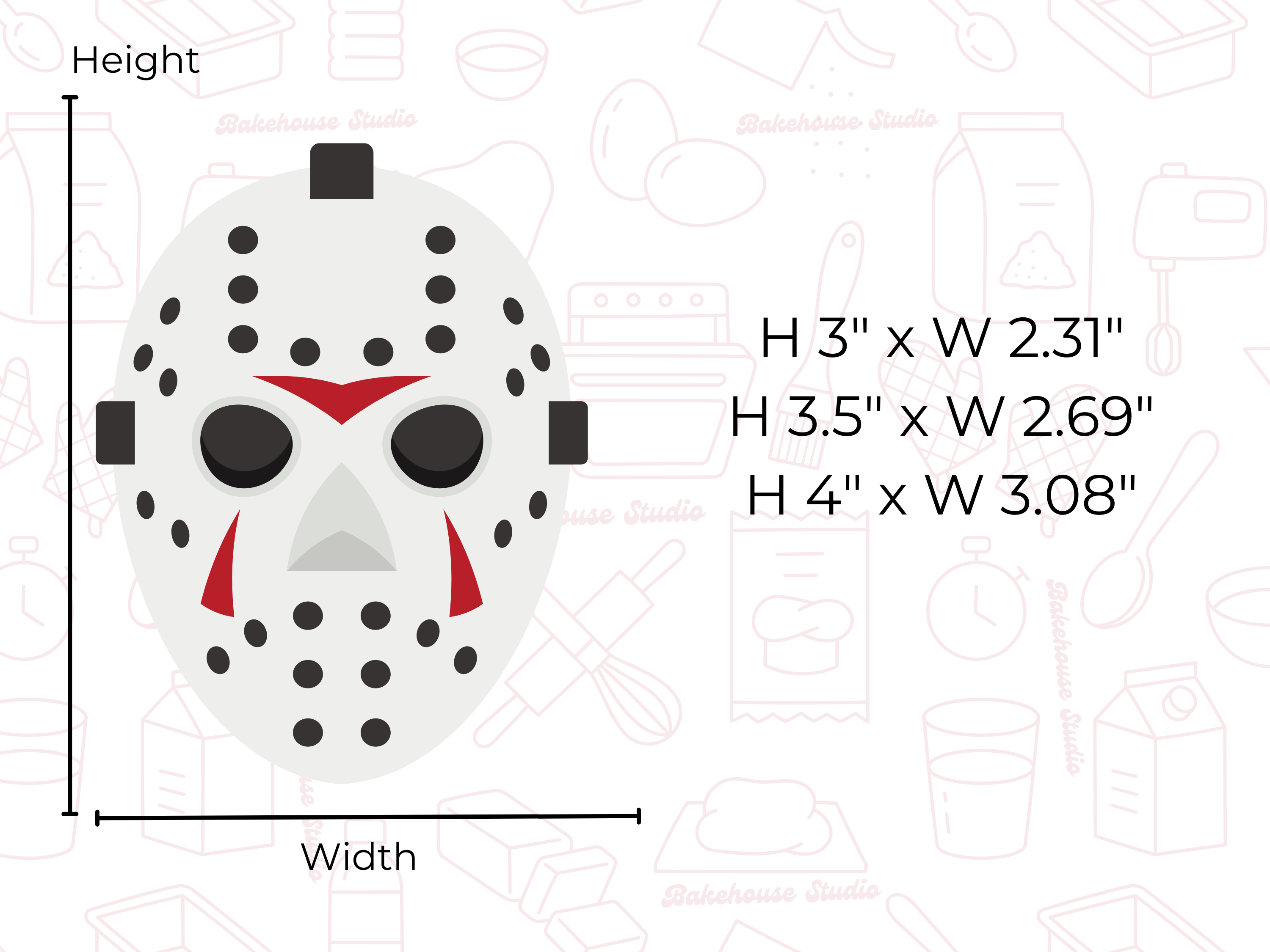 1040 Hockey Mask Cookie Cutter