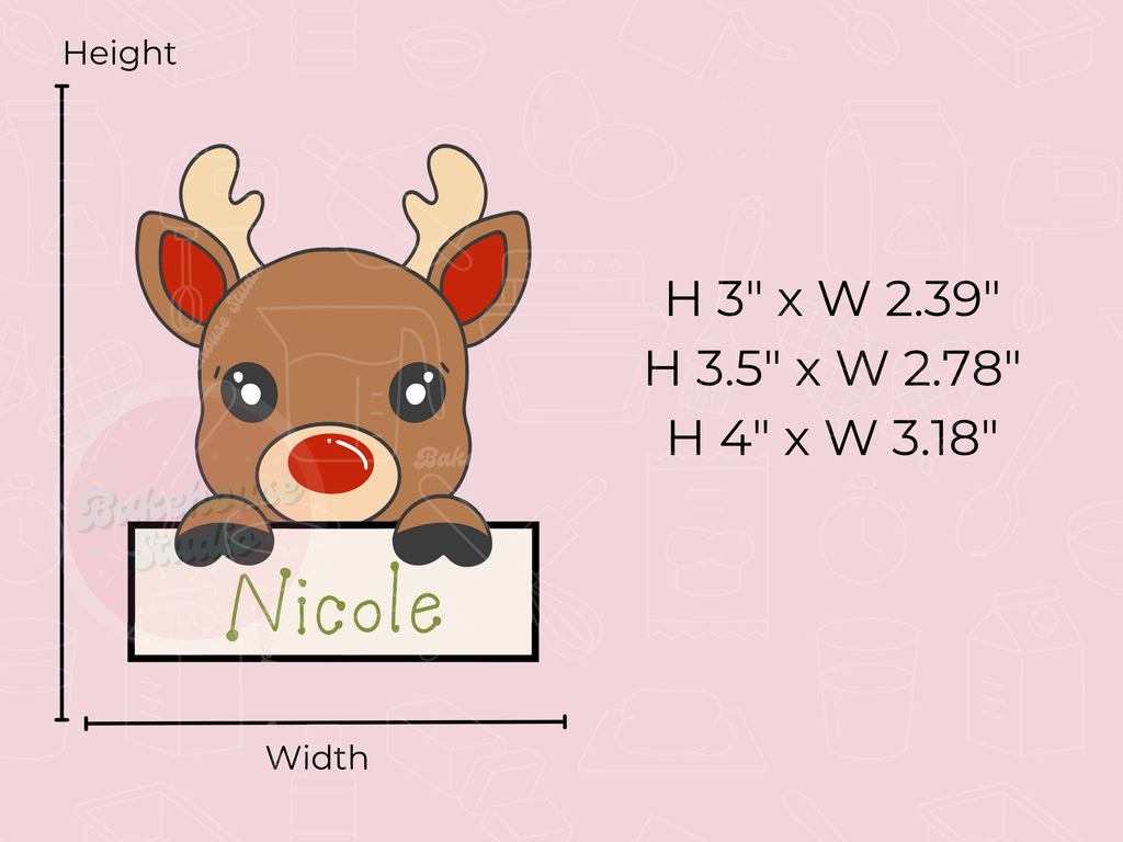 1076-2 Reindeer Plaque Cookie Cutter