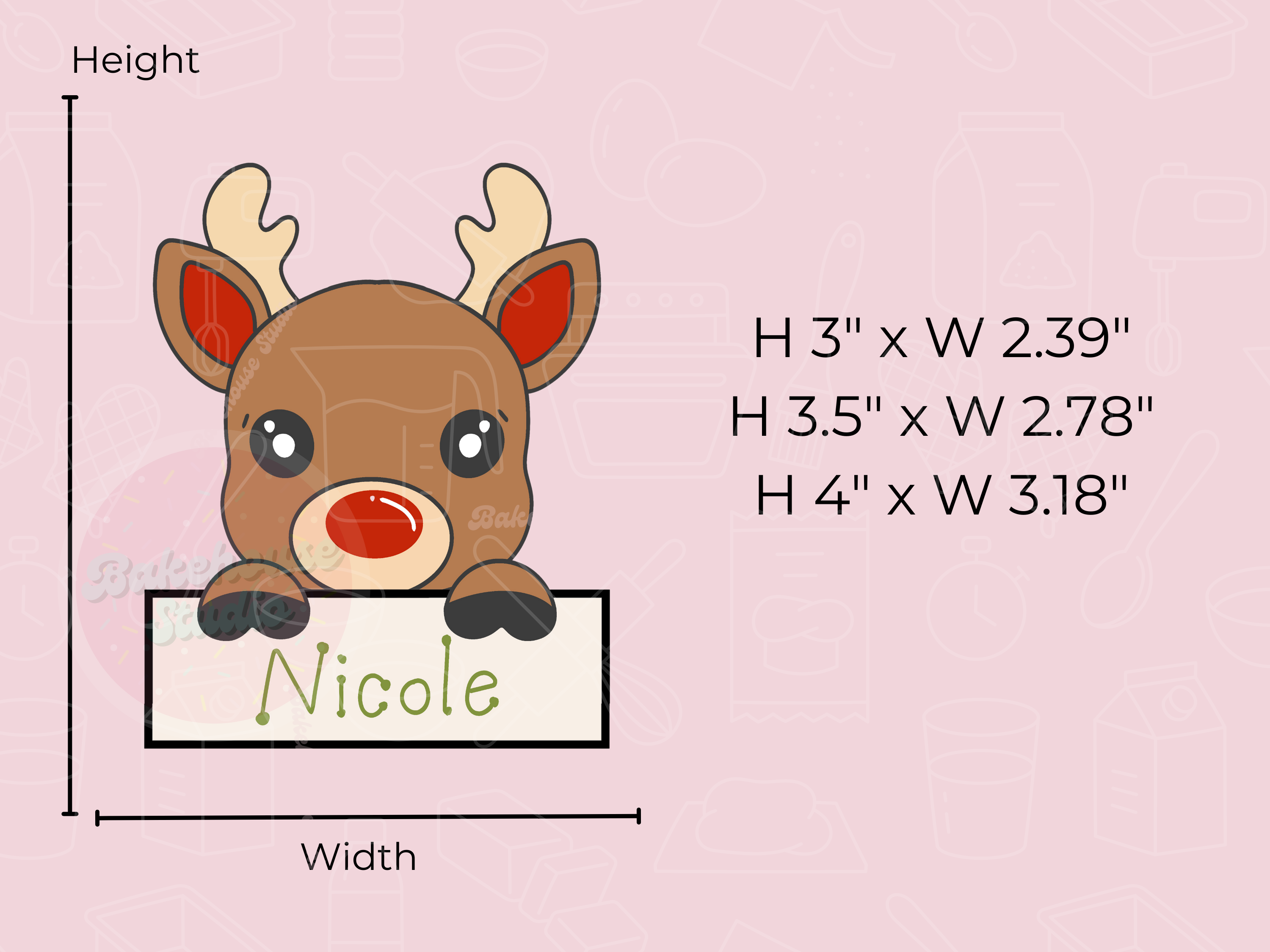 1076-2 Reindeer Plaque Cookie Cutter