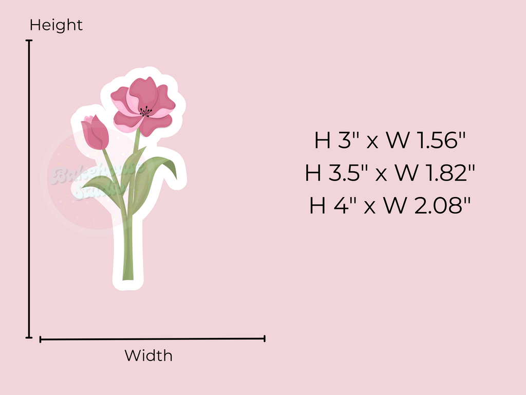 1122 Double Flower Stem Cookie Cutter