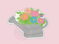 1175 Floral Water Can Cookie Cutter