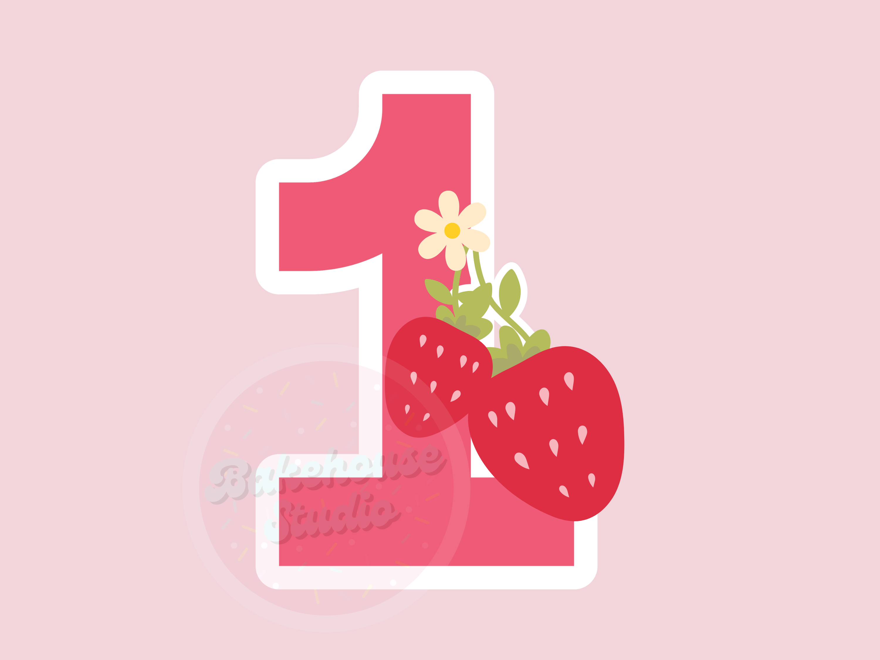 1107 Strawberry One Cookie Cutter