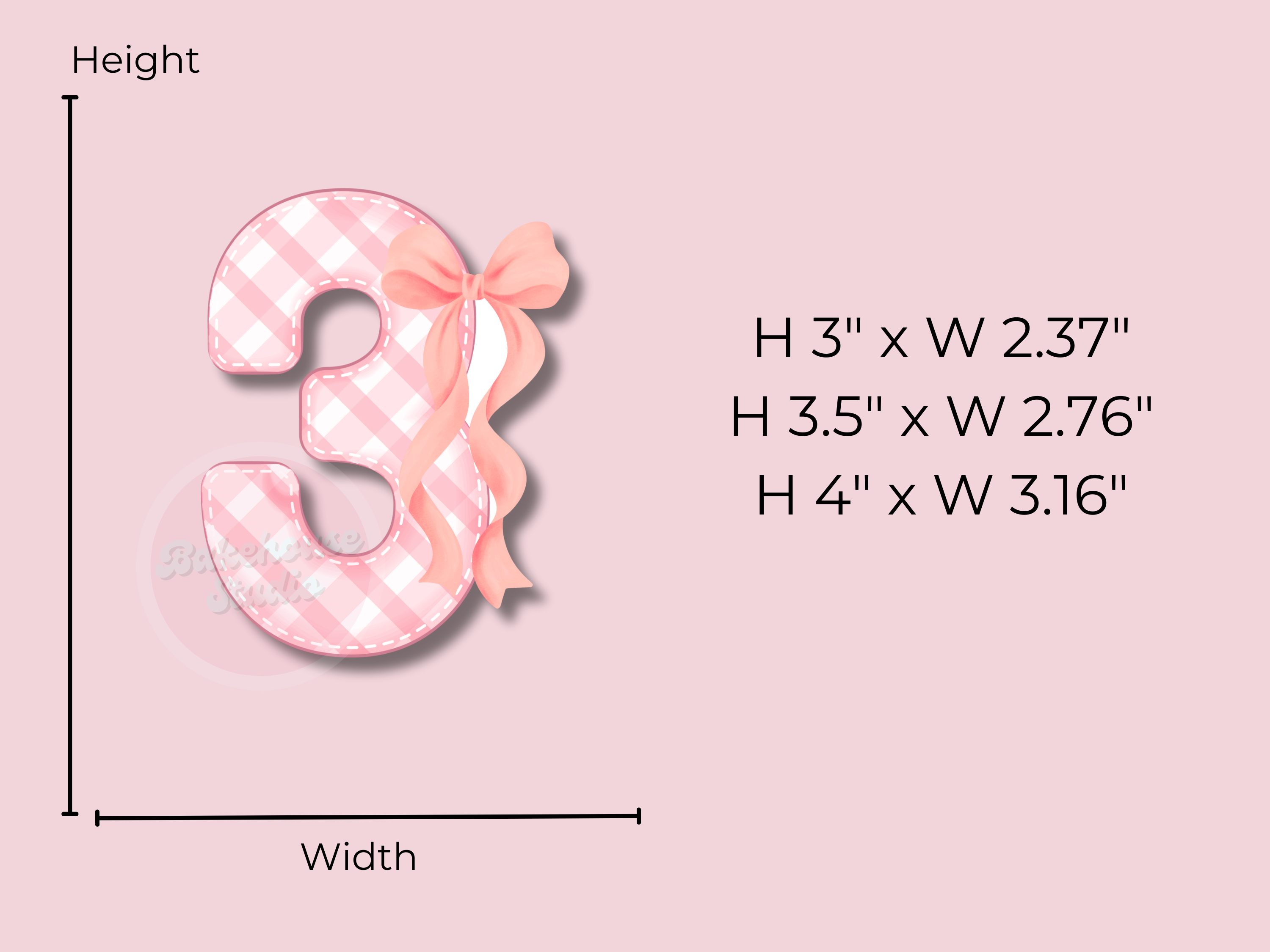 1229 coquette bow THREE Cookie Cutter