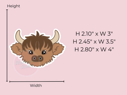 1174 Highland Cow Head Cookie Cutter