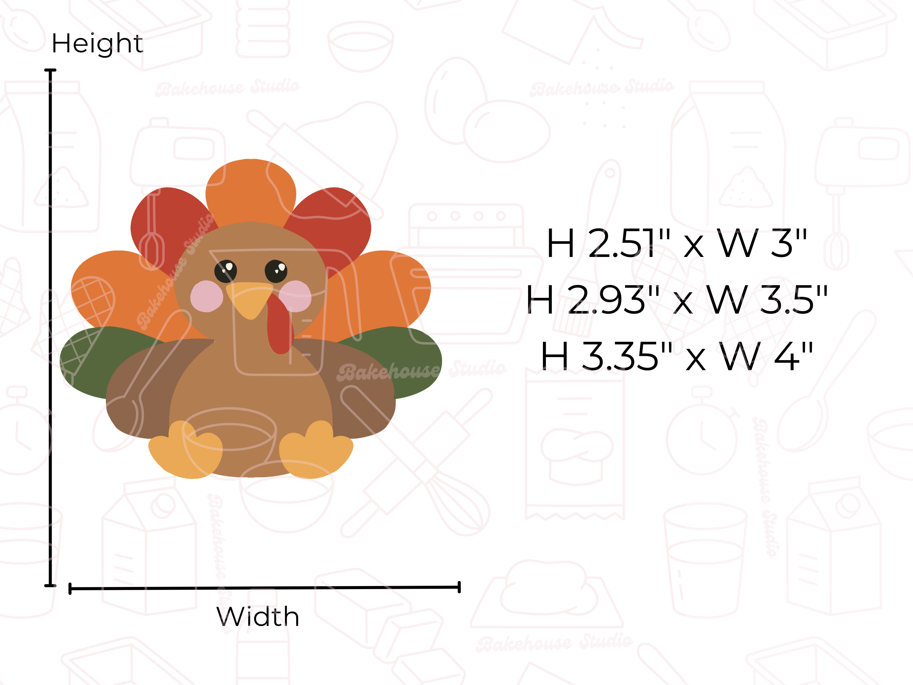 1055 Cute Turkey Cookie Cutter