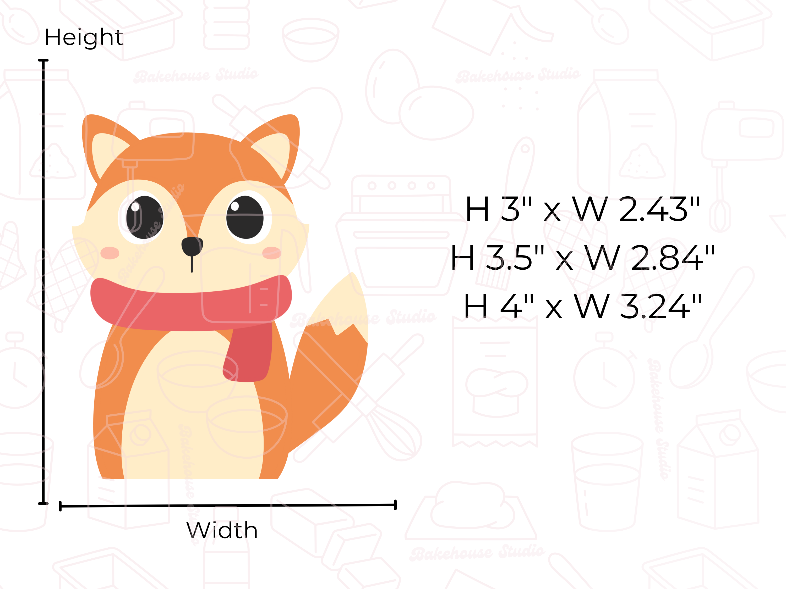 1071 Peg Fox Scarf Cookie Cutter