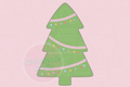 Green Christmas tree design with colorful decorations on a pink background, labeled 'STL Digital File'.