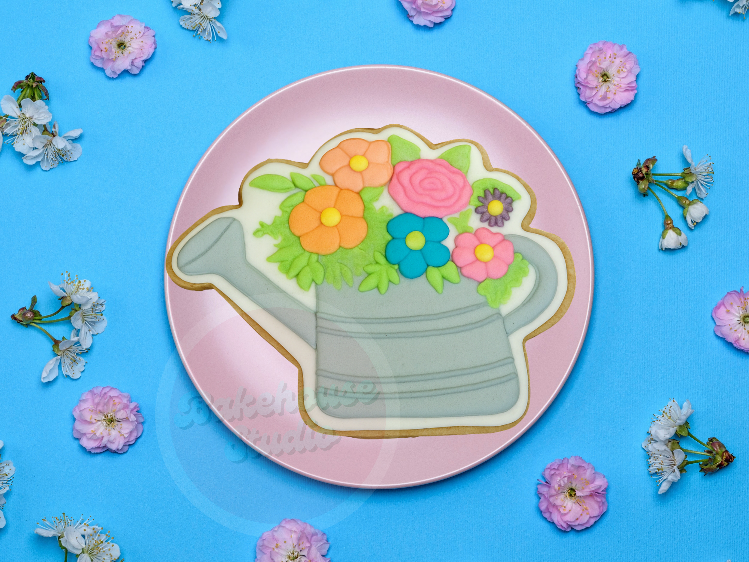 1175 Floral Water Can Cookie Cutter