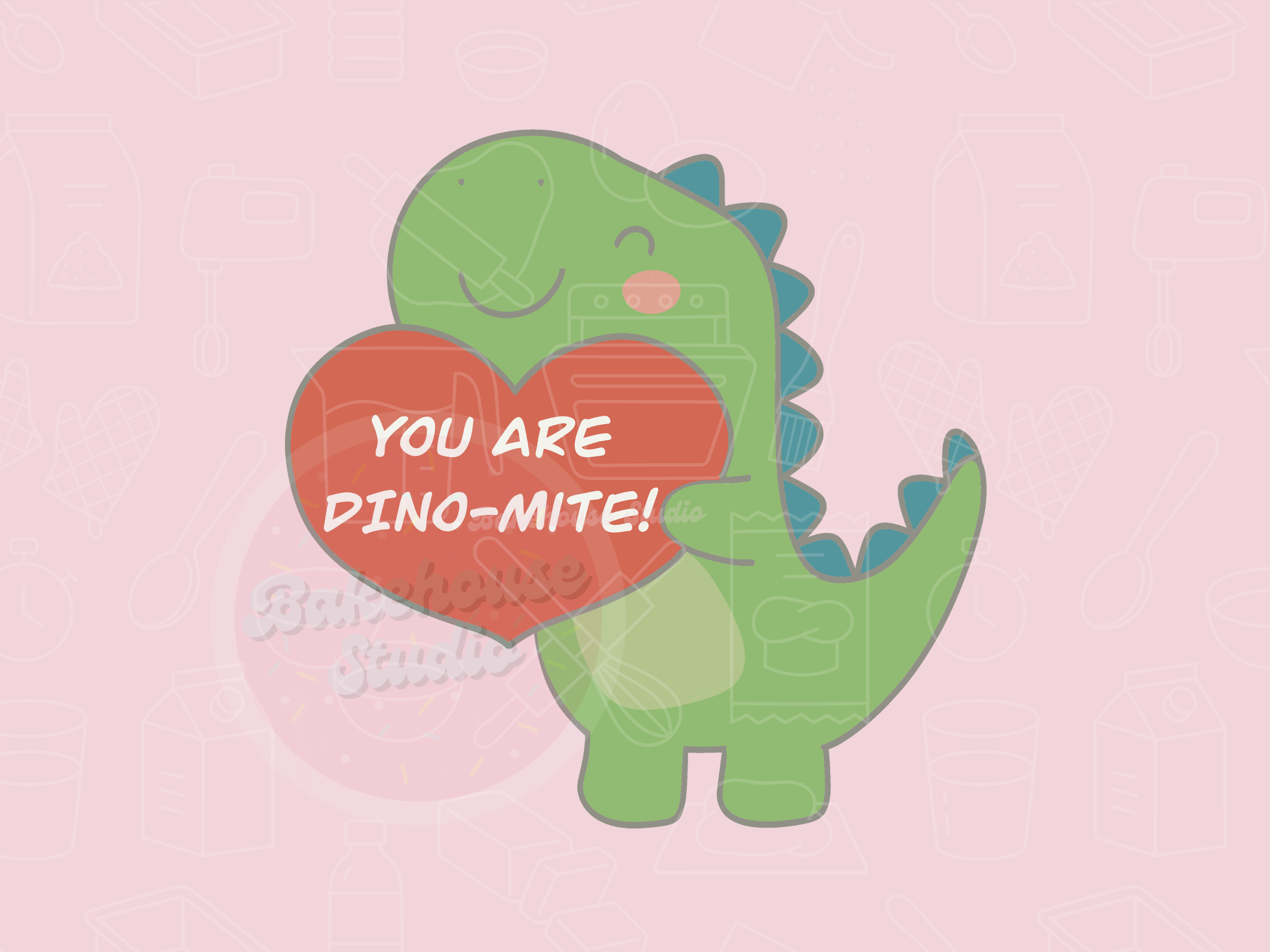 1082 Dino Heart Cookie Cutter