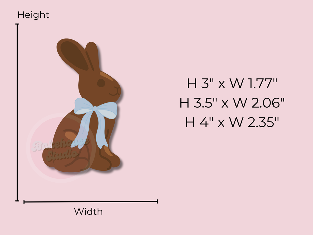 1219 Chocolate Bunny with Bow Cookie Cutter