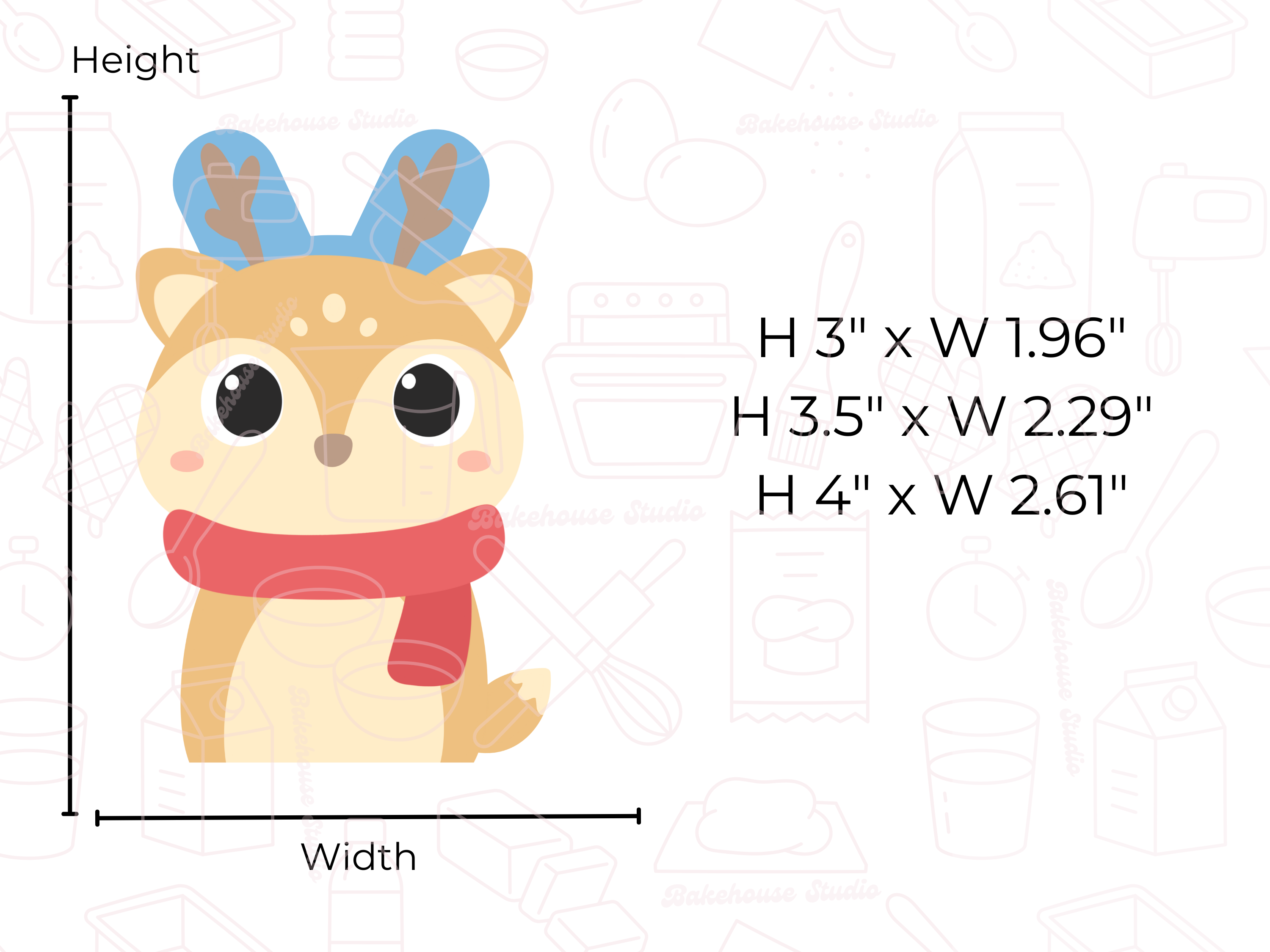 1072 Peg Deer Scarf Cookie Cutter