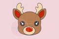 Cartoon reindeer face design on a pink background with 'STL Digital File' text at the bottom.