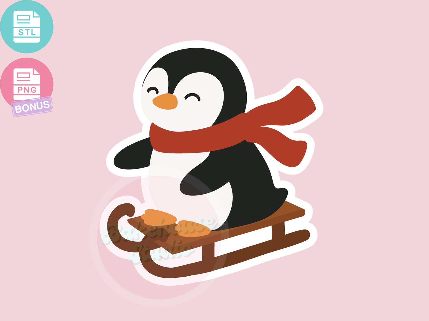 1199 Penguin Sled Cookie Cutter