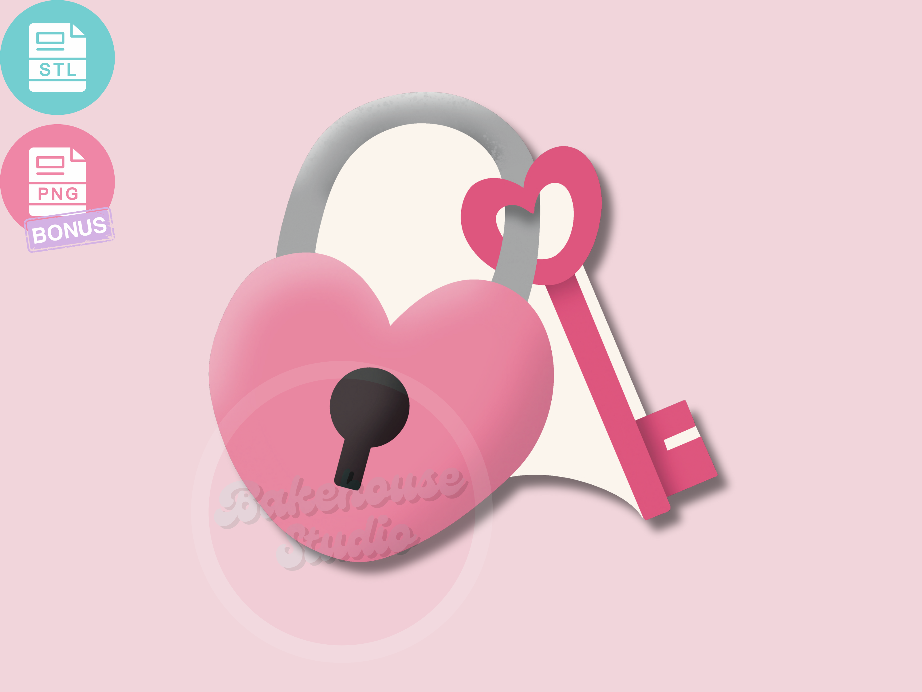 1218 Heart Lock Key Cookie Cutter