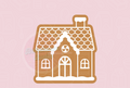 Gingerbread house design on a pink background with 'STL Digital File' text.