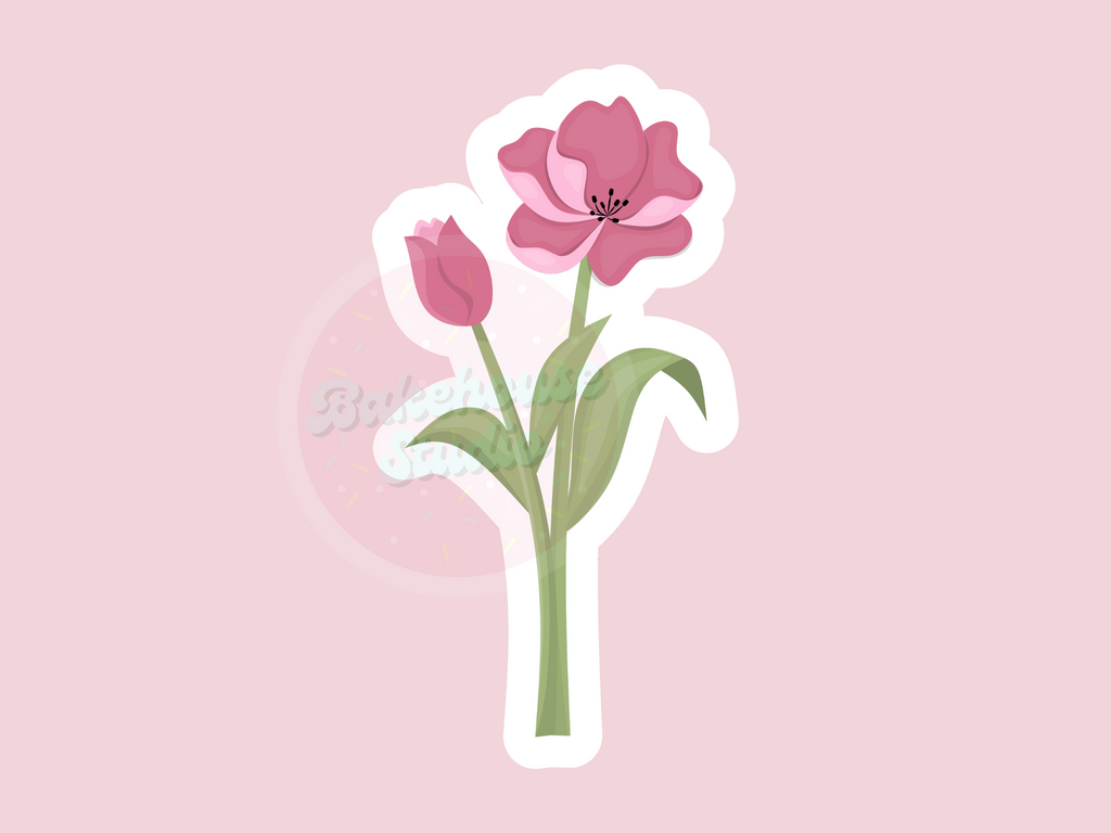 1122 Double Flower Stem Cookie Cutter