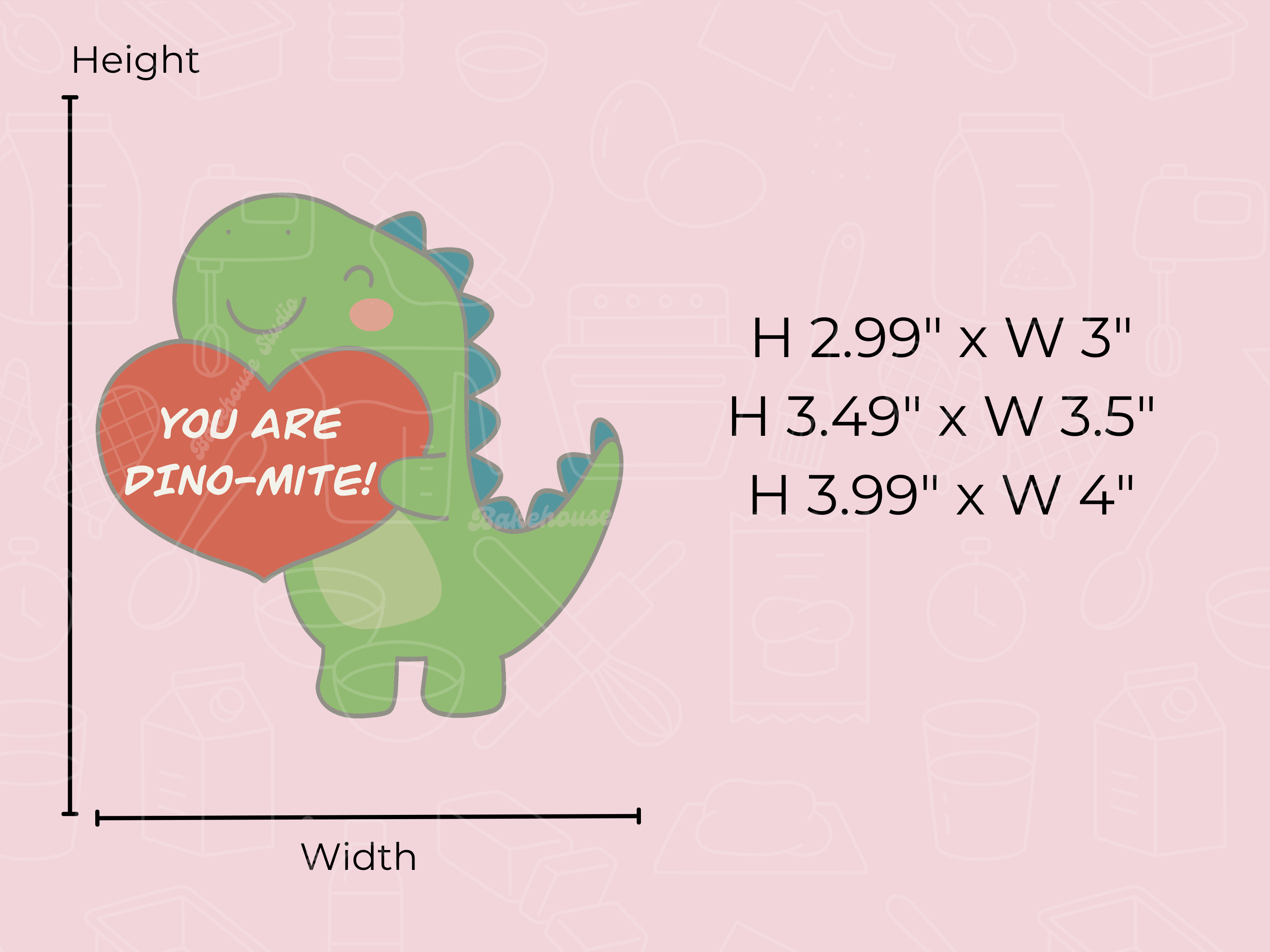 1082 Dino Heart Cookie Cutter