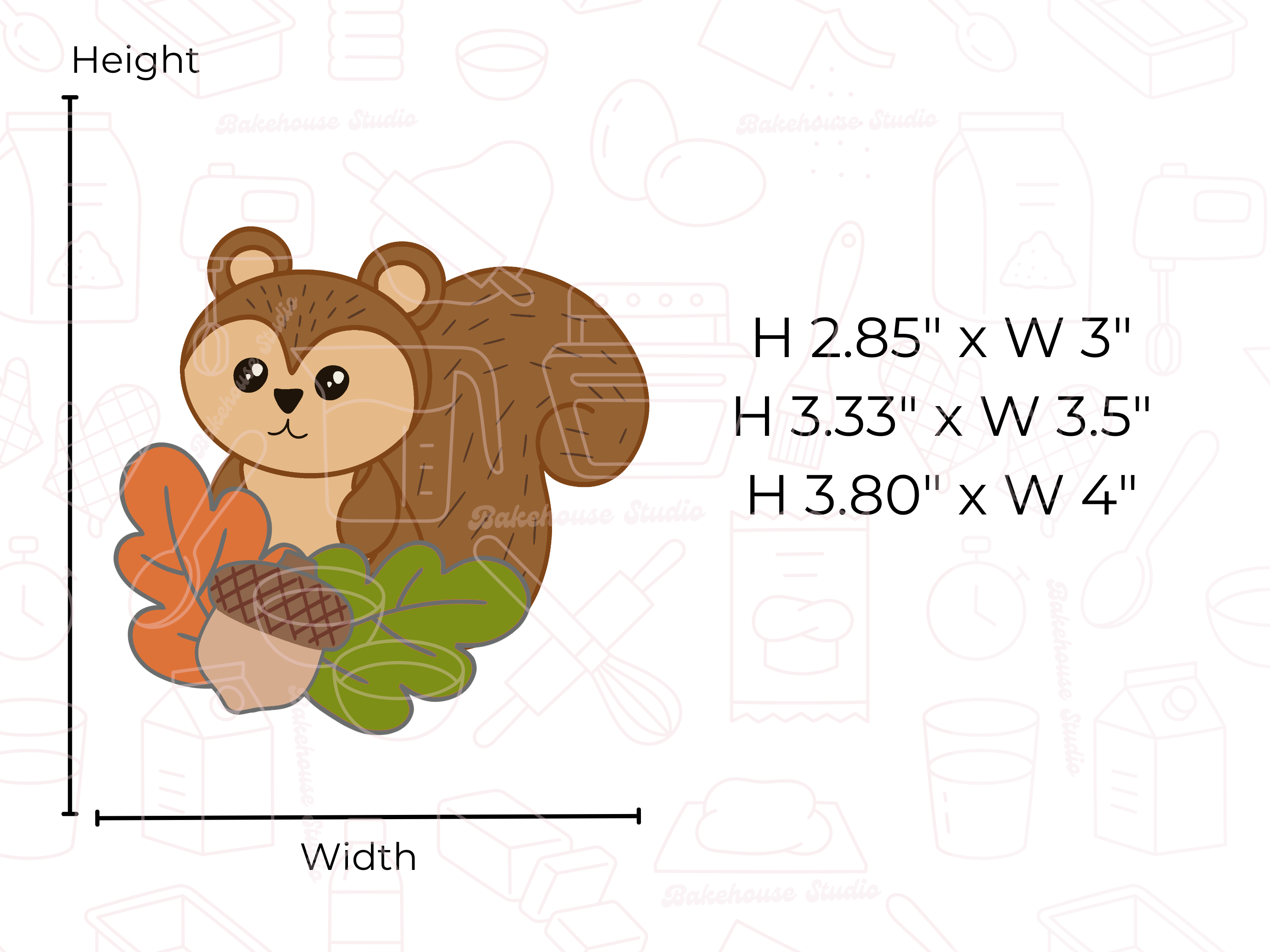 1067 Chunky Squirrel Greenery Cookie Cutter