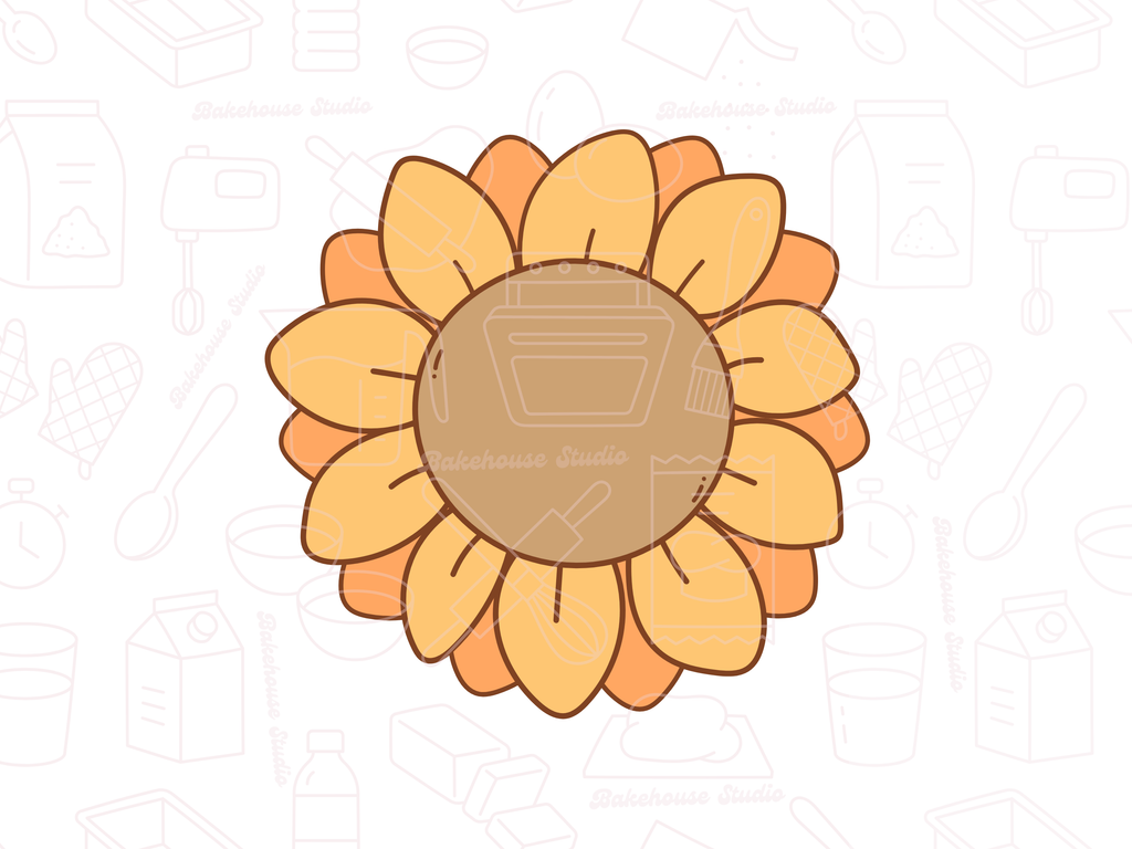 1050 Sunflower Round asymmetrical Cookie Cutter