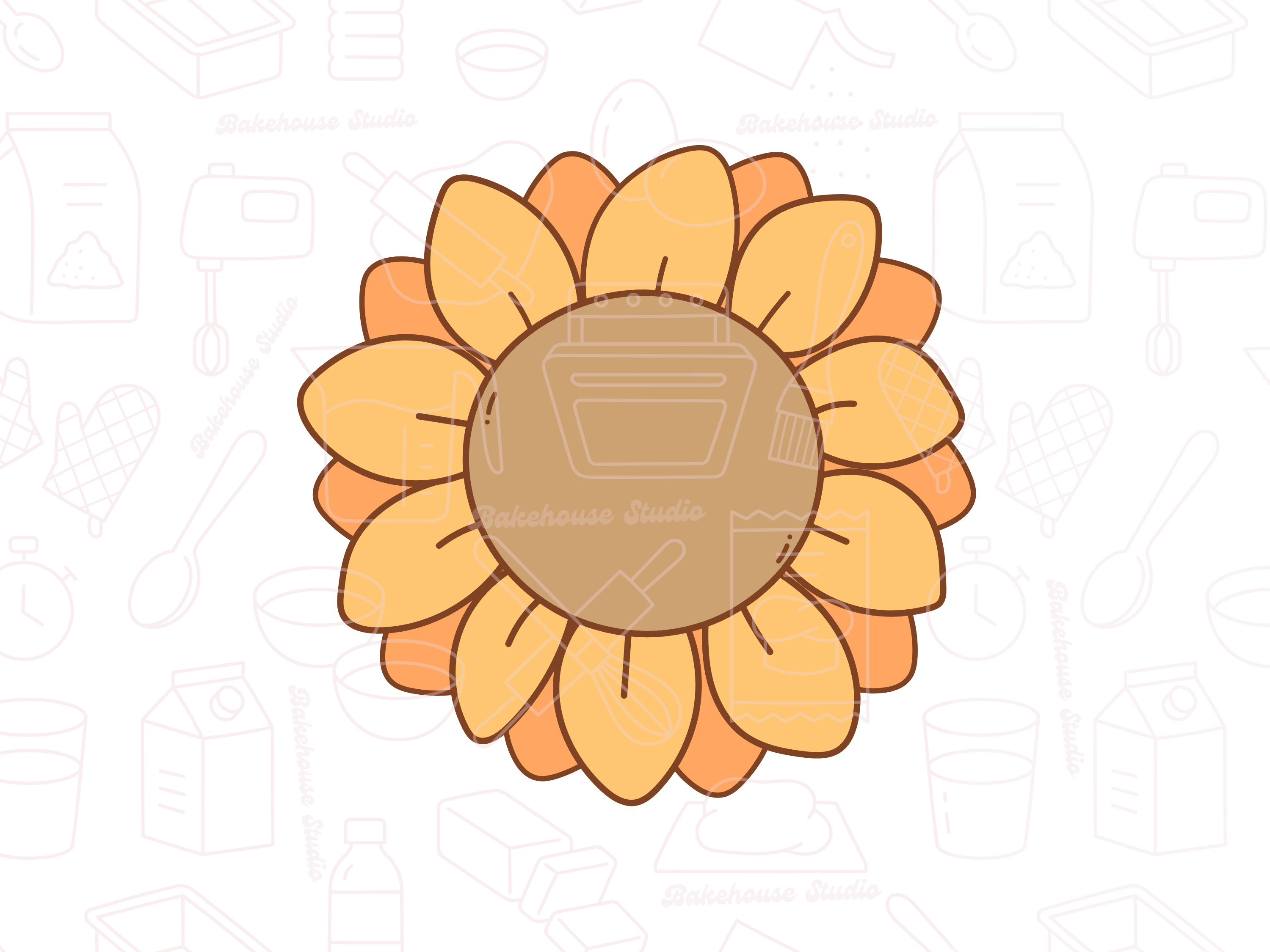 1050 Sunflower Round asymmetrical Cookie Cutter