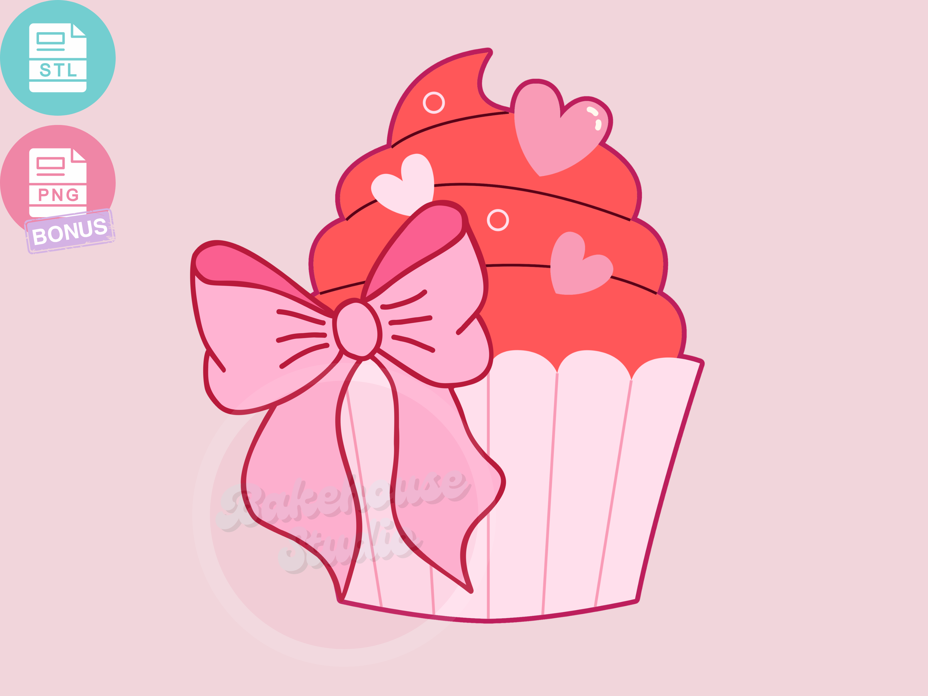 1231 Heart Cupcake Bow Cookie Cutter