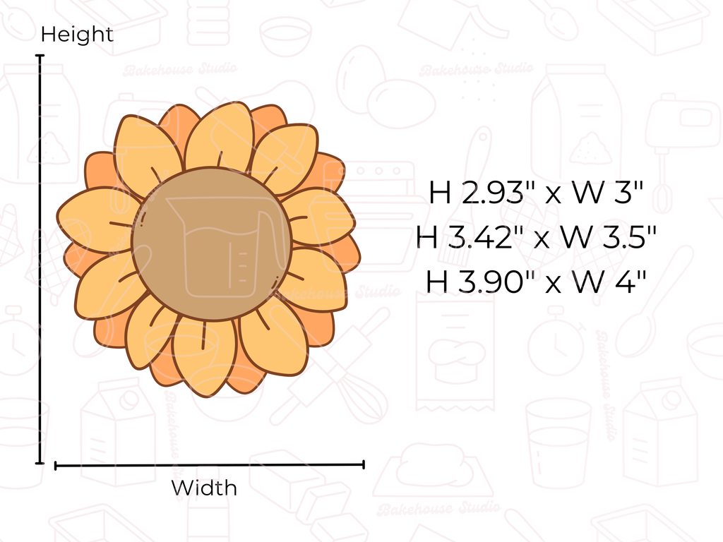 1050 Sunflower Round asymmetrical Cookie Cutter