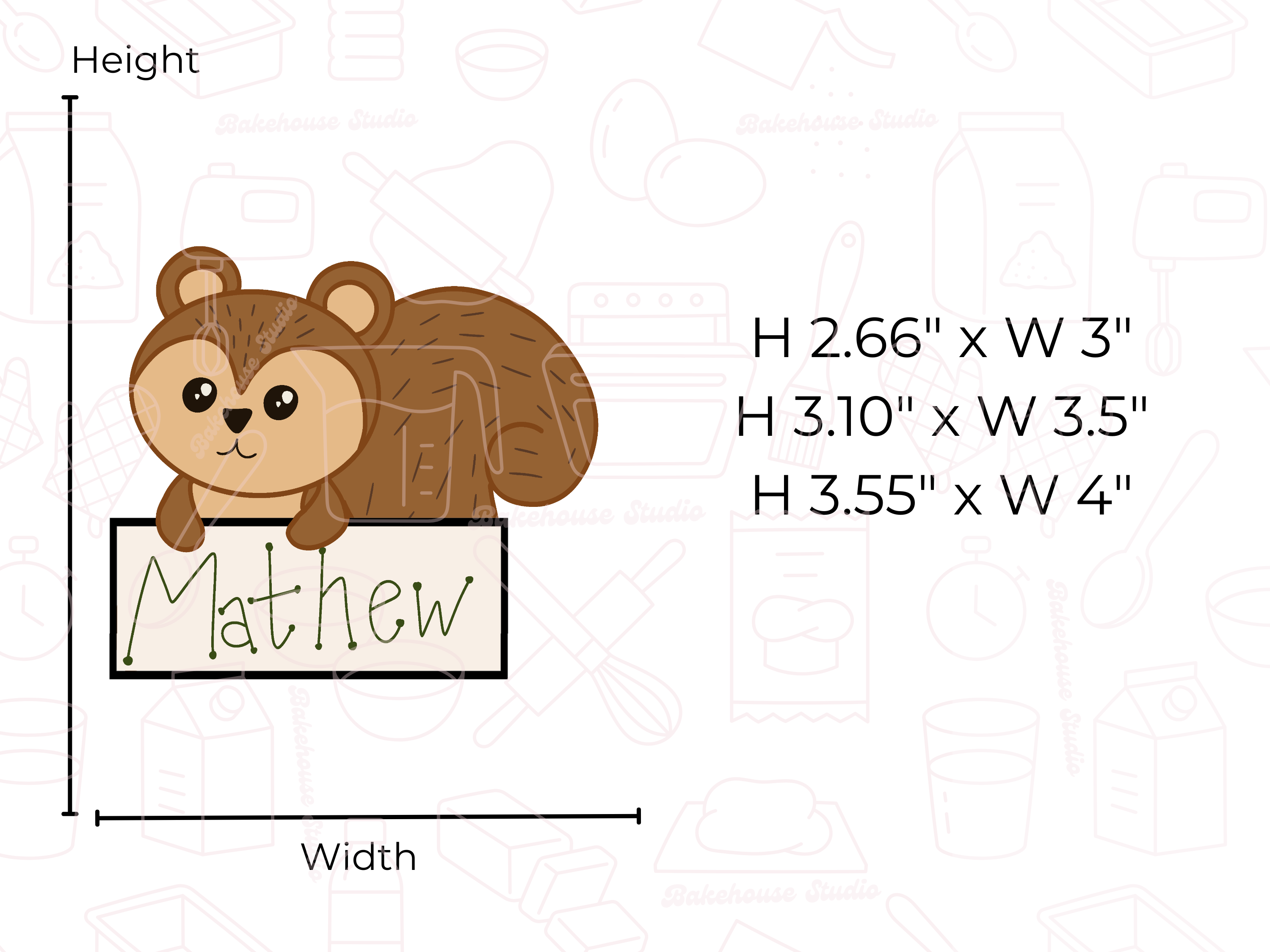 1066 Chunky Squirrel Plaque Cookie Cutter
